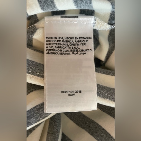 BEBE GREY/WHITE STRIPE  Peplum Style Dress w/Back Zip Closures,  XS - Picture 12 of 15